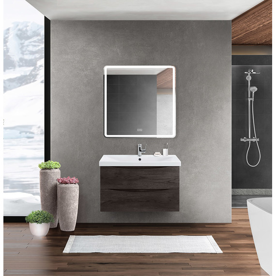 Тумба подвесная с раковиной BelBagno MARINO-CER-800-2C-SO-RNG-P 80 см, Rovere Nature Grigio - фото 9