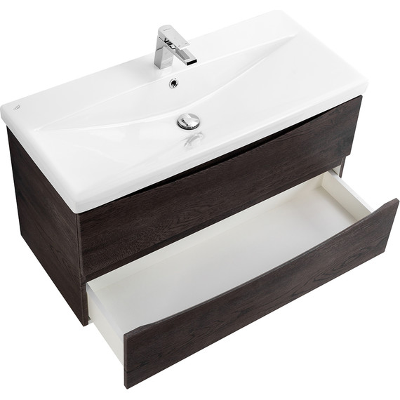 Тумба подвесная с раковиной BelBagno MARINO-CER-1000-2C-SO-RNG-P 100 см, Rovere Nature Grigio - фото 3