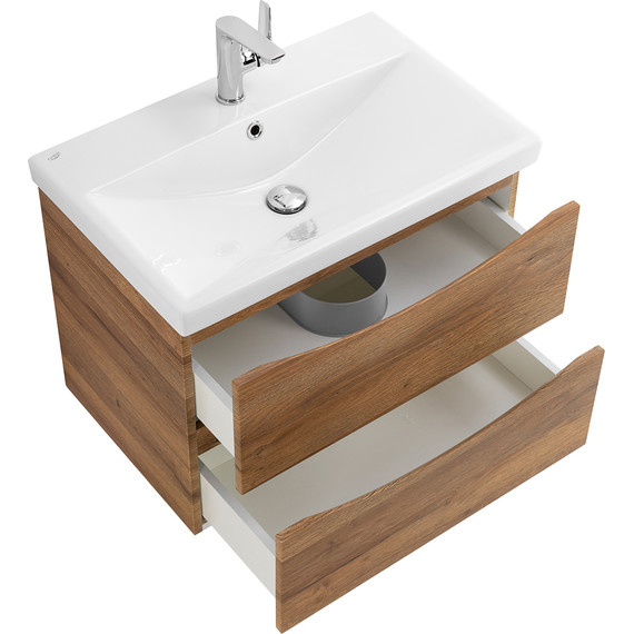 Тумба подвесная с раковиной BelBagno MARINO-CER-700-2C-SO-RR-P 70 см, Rovere Rustico - фото, картинка 6 Тумба подвесная с раковиной BelBagno MARINO-CER-700-2C-SO-RR-P 70 см, Rovere Rustico - фото 6