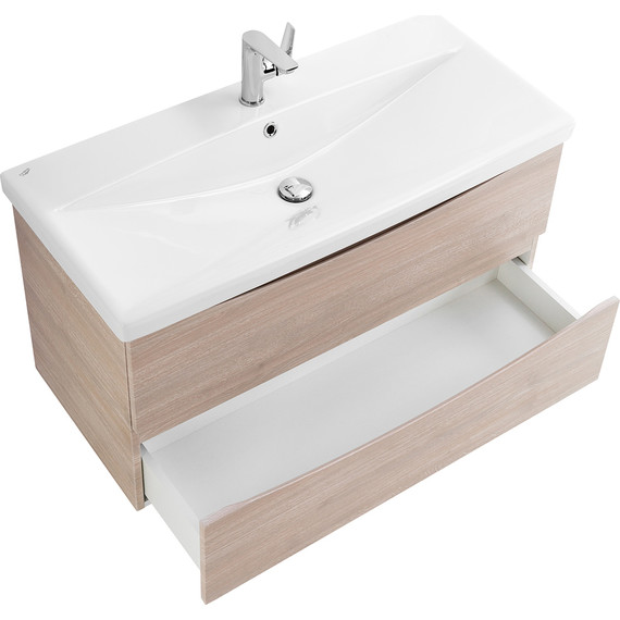 Тумба подвесная с раковиной BelBagno MARINO-CER-900-2C-SO-RG-P 90 см, Rovere Grigio - фото 3