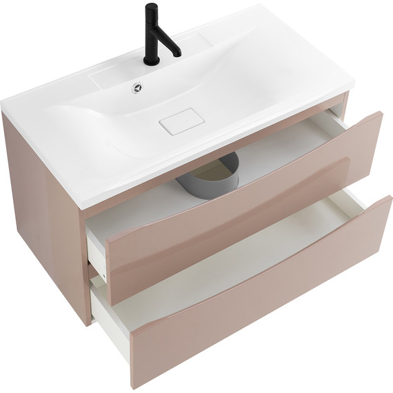 Тумба подвесная с раковиной BelBagno MARINO-800-2C-SO-CL-P 80 см, Capucino Lucido (раковина BB800/450-LV-MR-PR) - фото 5