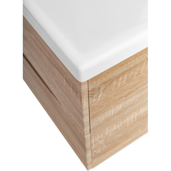 Тумба подвесная с раковиной BelBagno MARINO-CER-600-2C-SO-WO-P 60 см, Rovere Bianco - фото 9