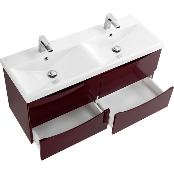 Тумба подвесная с раковиной BelBagno MARINO-CER-1200-4C-SO-2-BRDL-P 120 см, Bordo Lucido - фото 3