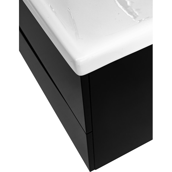 Тумба подвесная с раковиной BelBagno MARINO-CER-800-2C-SO-NL-P 80 см, Nero Lucido - фото 9