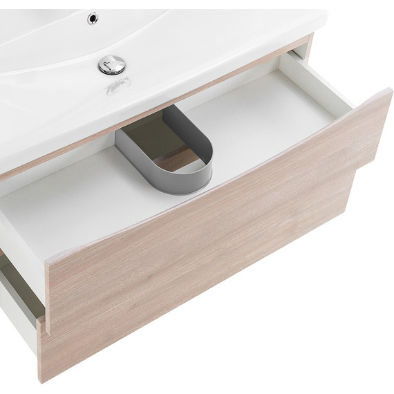 Тумба подвесная с раковиной BelBagno MARINO-CER-1000-2C-SO-RG-P 100 см, Rovere Grigio - фото 7