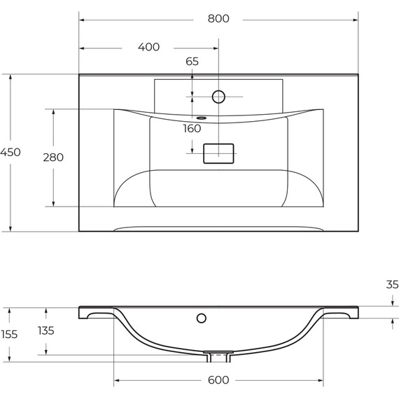 Тумба подвесная с раковиной BelBagno MARINO-800-2C-SO-RW-P 80 см, Rovere Moro (раковина BB800/450-LV-ART-AST-NERO) - фото 9
