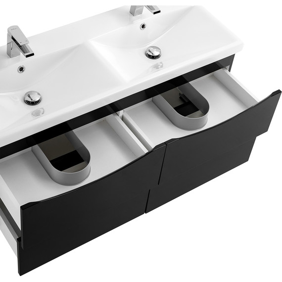 Тумба подвесная с раковиной BelBagno MARINO-CER-1200-4C-SO-2-NL-P 120 см, Nero Lucido - фото 7
