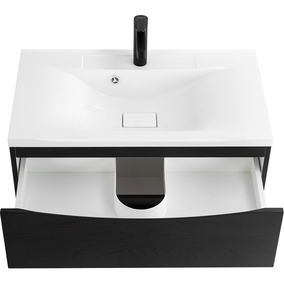 Тумба подвесная с раковиной BelBagno MARINO-800-2C-SO-RCA-P 80 см, Rovere Cioccolato Amaro (раковина BB800/450-LV-MR-PR) - фото 7