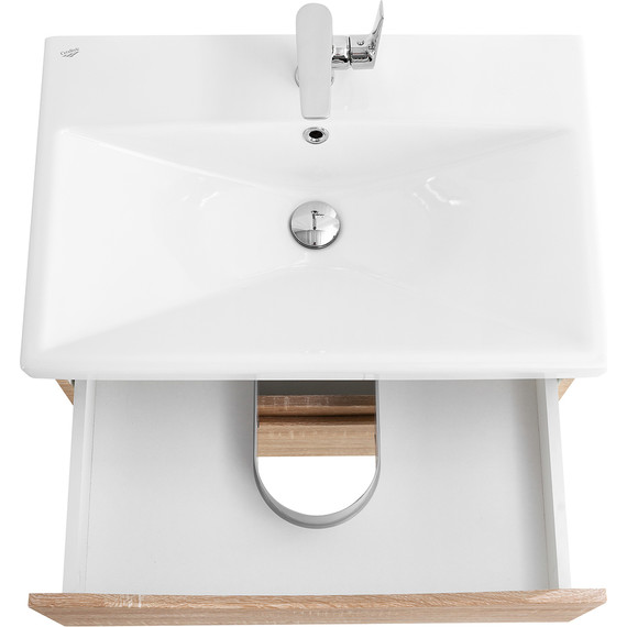 Тумба подвесная с раковиной BelBagno MARINO-CER-600-2C-SO-WO-P 60 см, Rovere Bianco - фото 8