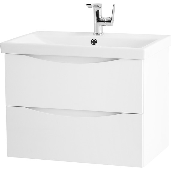 Тумба подвесная с раковиной BelBagno MARINO-CER-700-2C-SO-BO-P 70 см, Bianco Opaco - фото 5