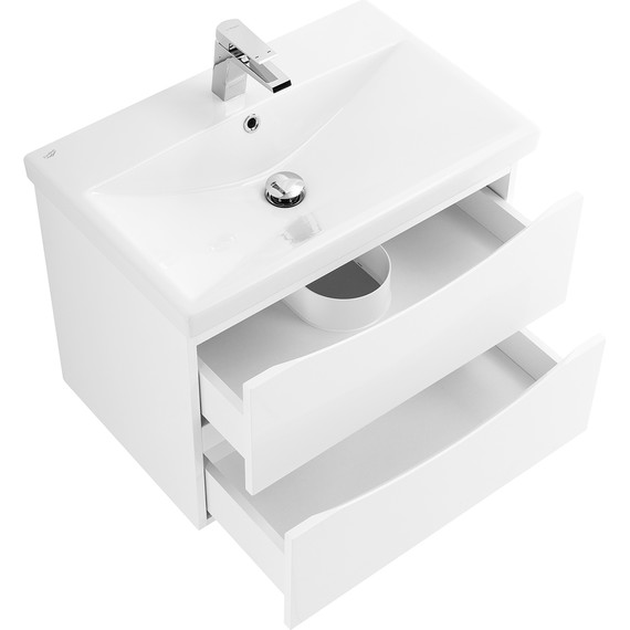 Тумба подвесная с раковиной BelBagno MARINO-CER-700-2C-SO-BL-P 70 см, Bianco Lucido - фото 5