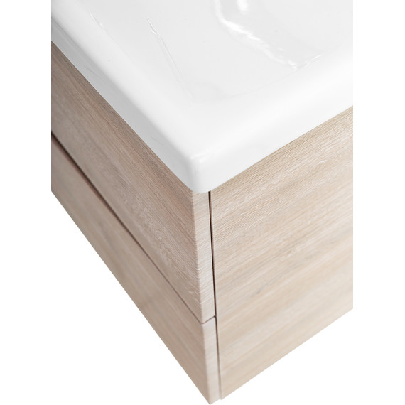 Тумба подвесная с раковиной BelBagno MARINO-CER-800-2C-SO-RG-P 80 см, Rovere Grigio - фото 9