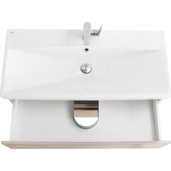 Тумба подвесная с раковиной BelBagno MARINO-CER-900-2C-SO-RG-P 90 см, Rovere Grigio - фото 8