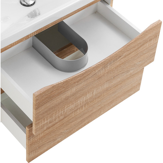 Тумба подвесная с раковиной BelBagno MARINO-CER-600-2C-SO-WO-P 60 см, Rovere Bianco - фото 7