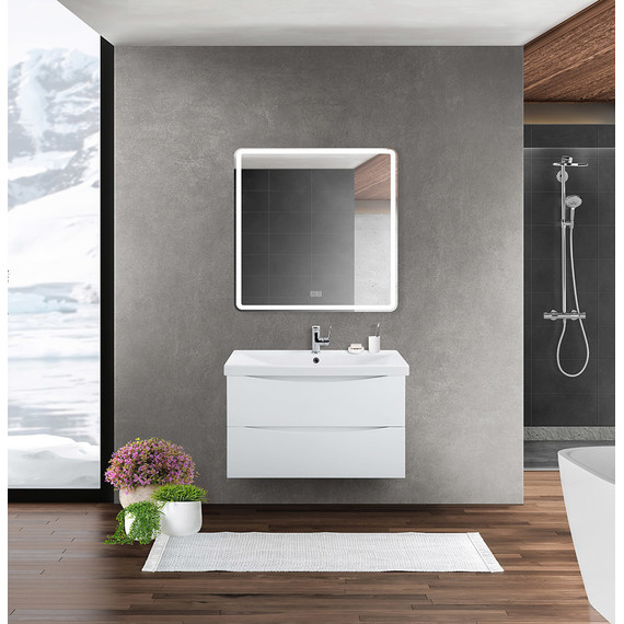 Тумба подвесная с раковиной BelBagno MARINO-CER-800-2C-SO-BL-P 80 см, Bianco Lucido - фото 10