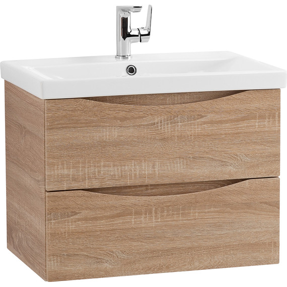 Тумба подвесная с раковиной BelBagno MARINO-CER-600-2C-SO-WO-P 60 см, Rovere Bianco - фото 2
