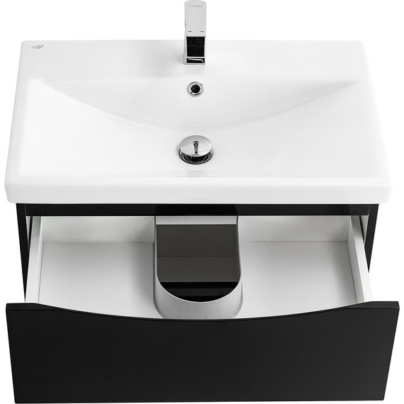 Тумба подвесная с раковиной BelBagno MARINO-CER-700-2C-SO-NL-P 70 см, Nero Lucido - фото 4