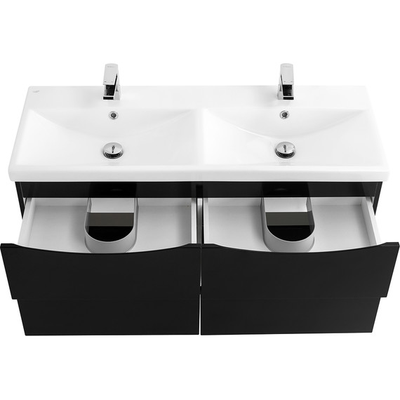 Тумба подвесная с раковиной BelBagno MARINO-CER-1200-4C-SO-2-NL-P 120 см, Nero Lucido - фото 4