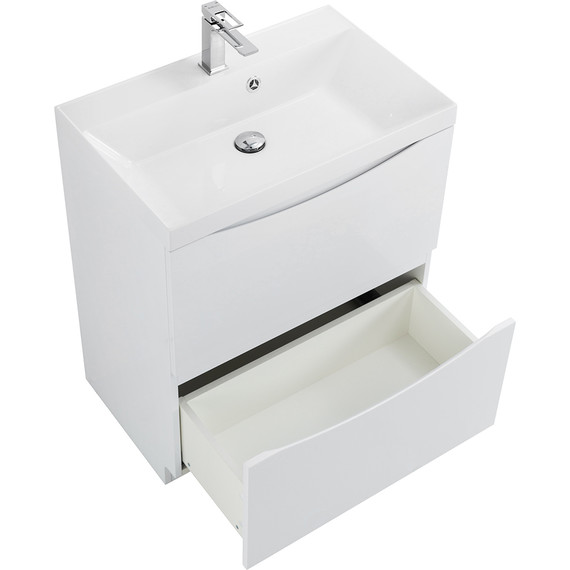 Тумба напольная с раковиной BelBagno MARINO-700-2C-PIA-BL-P 70 см, белый - фото, картинка 3 Тумба напольная с раковиной BelBagno MARINO-700-2C-PIA-BL-P 70 см, белый - фото 3