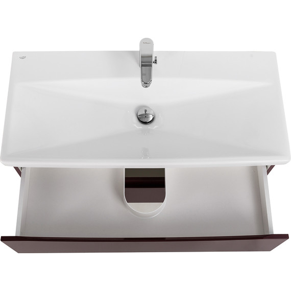 Тумба подвесная с раковиной BelBagno MARINO-CER-800-2C-SO-BRDL-P 80 см, Bordo Lucido - фото 8