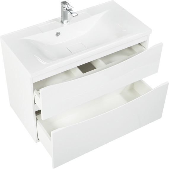 Тумба подвесная с раковиной BelBagno MARINO-H60-900-2C-SO-BL-P 90 см, Bianco Lucido (раковина BB900/450-LV-MR-PR) - фото 3