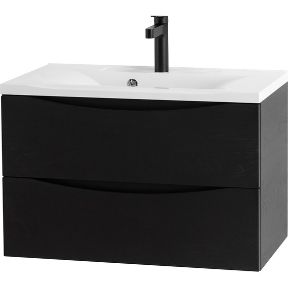 Тумба подвесная с раковиной BelBagno MARINO-800-2C-SO-RCA-P 80 см, Rovere Cioccolato Amaro (раковина BB800/450-LV-MR-PR) - фото 