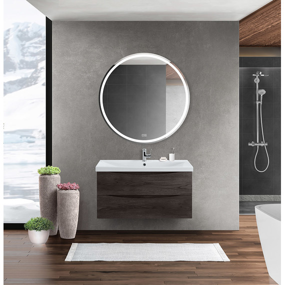 Тумба подвесная с раковиной BelBagno MARINO-CER-900-2C-SO-RNG-P 90 см, Rovere Nature Grigio - фото 9