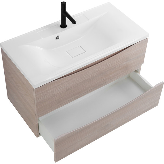 Тумба подвесная с раковиной BelBagno MARINO-800-2C-SO-RG-P 80 см, Rovere Grigio (раковина BB800/450-LV-MR-PR) - фото 3