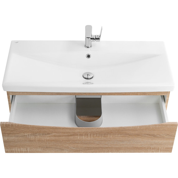 Тумба подвесная с раковиной BelBagno MARINO-CER-800-2C-SO-WO-P 80 см, Rovere Bianco - фото 4