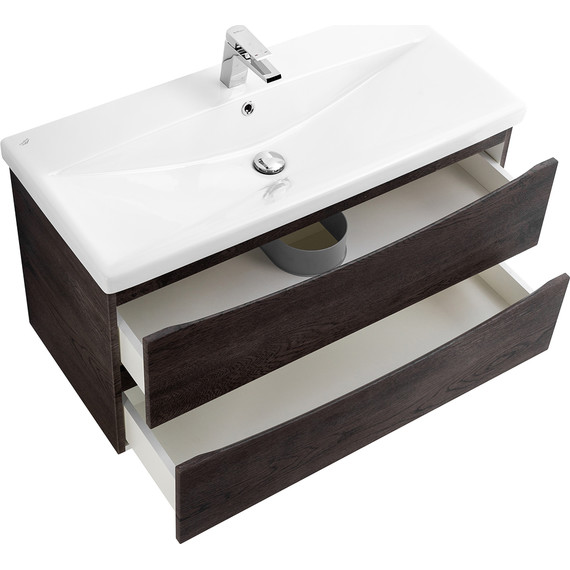 Тумба подвесная с раковиной BelBagno MARINO-CER-900-2C-SO-RNG-P 90 см, Rovere Nature Grigio - фото 5