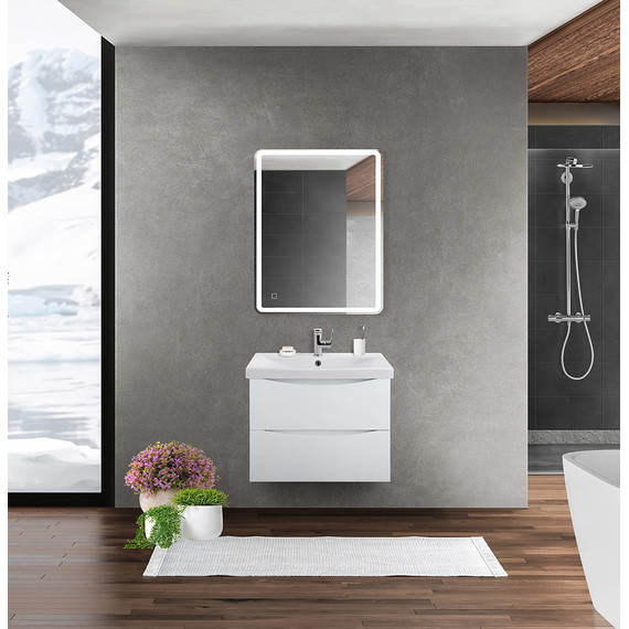 Тумба подвесная с раковиной BelBagno MARINO-CER-600-2C-SO-BL-P 60 см, Bianco Lucido - фото 8
