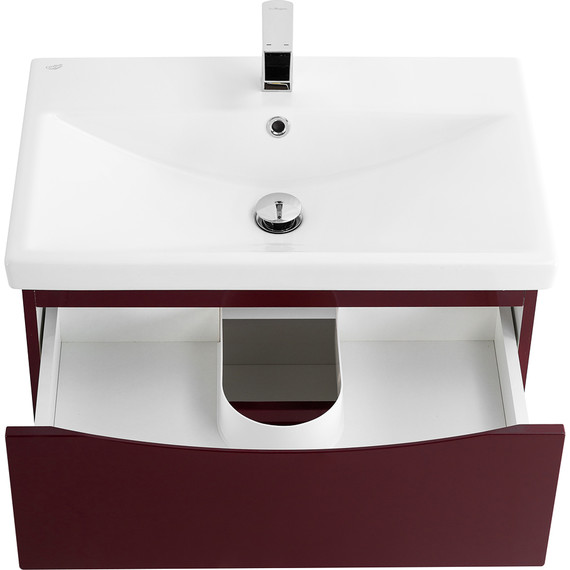 Тумба подвесная с раковиной BelBagno MARINO-CER-700-2C-SO-BRDL-P 70 см, Bordo Lucido - фото, картинка 4 Тумба подвесная с раковиной BelBagno MARINO-CER-700-2C-SO-BRDL-P 70 см, Bordo Lucido - фото 4