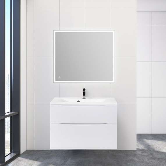 Тумба подвесная с раковиной BelBagno MARINO-H60-900-2C-SO-BL-P 90 см, Bianco Lucido (раковина BB900/450-LV-MR-PR) - фото 6