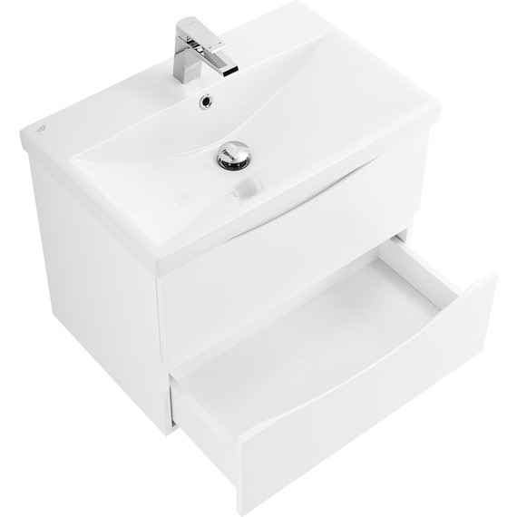 Тумба подвесная с раковиной BelBagno MARINO-CER-700-2C-SO-BL-P 70 см, Bianco Lucido - фото 3