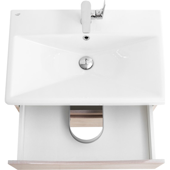 Тумба подвесная с раковиной BelBagno MARINO-CER-700-2C-SO-RG-P 70 см, Rovere Grigio - фото 8