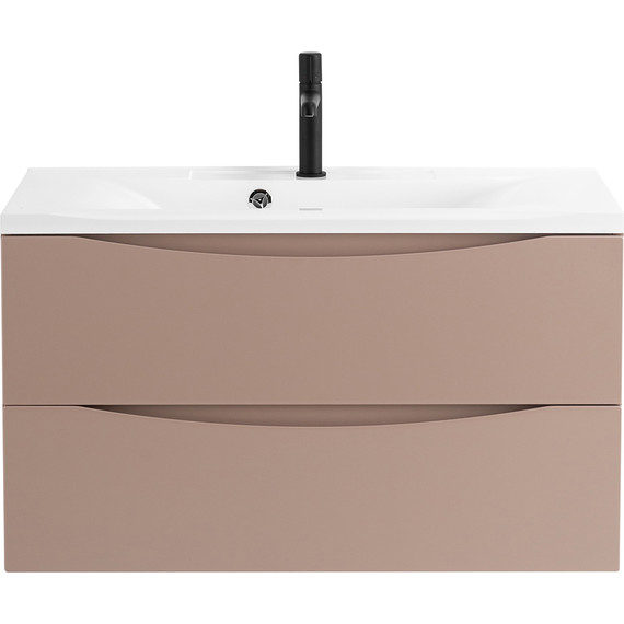 Тумба подвесная с раковиной BelBagno MARINO-800-2C-SO-CL-P 80 см, Capucino Lucido (раковина BB800/450-LV-MR-PR) - фото 2