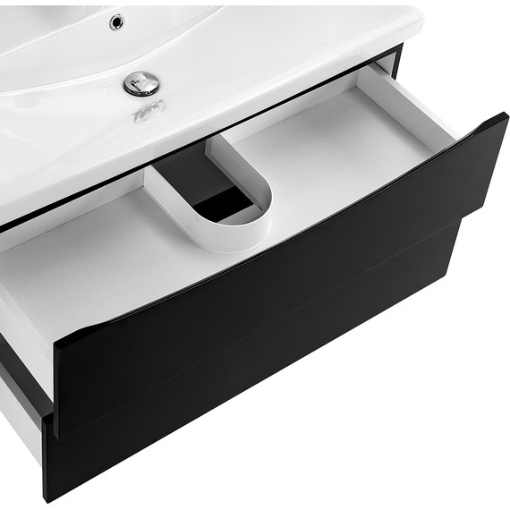 Тумба подвесная с раковиной BelBagno MARINO-CER-900-2C-SO-NL-P 90 см, Nero Lucido - фото 7
