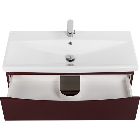 Тумба подвесная с раковиной BelBagno MARINO-CER-800-2C-SO-BRDL-P 80 см, Bordo Lucido - фото 4
