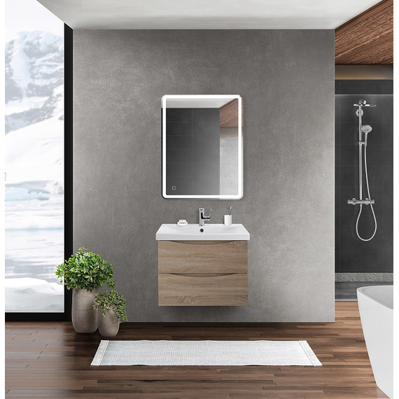 Тумба подвесная с раковиной BelBagno MARINO-CER-600-2C-SO-WO-P 60 см, Rovere Bianco - фото 10
