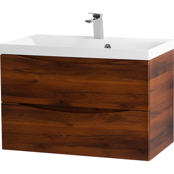 Тумба подвесная с раковиной BelBagno MARINO-800-2C-SO-RC-P 80 см, Rovere Cillegio (раковина BB800/450-LV-MR-AST) - фото 2