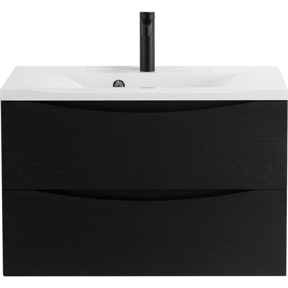 Тумба подвесная с раковиной BelBagno MARINO-800-2C-SO-RCA-P 80 см, Rovere Cioccolato Amaro (раковина BB800/450-LV-MR-PR) - фото 2