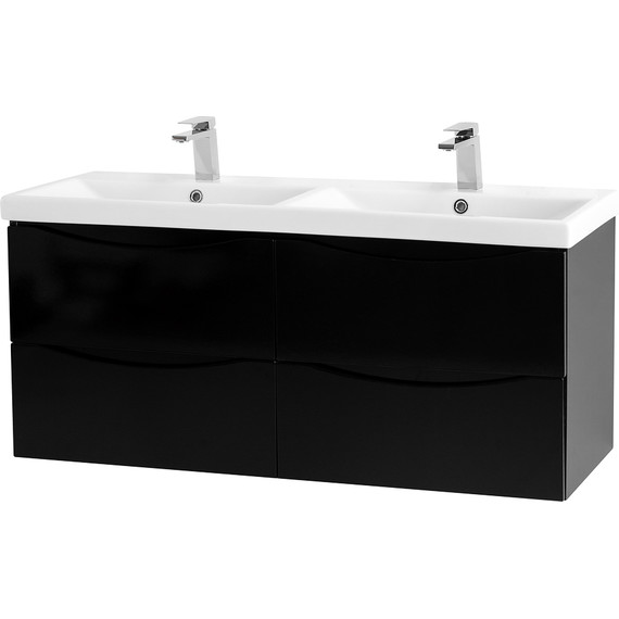 Тумба подвесная с раковиной BelBagno MARINO-CER-1200-4C-SO-2-NL-P 120 см, Nero Lucido - фото 2