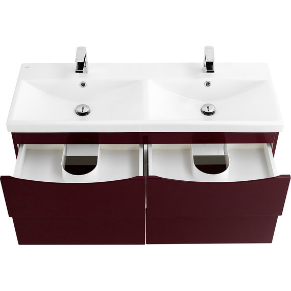Тумба подвесная с раковиной BelBagno MARINO-CER-1200-4C-SO-2-BRDL-P 120 см, Bordo Lucido - фото 4