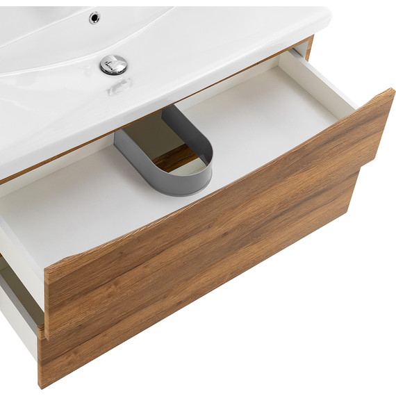 Тумба подвесная с раковиной BelBagno MARINO-CER-900-2C-SO-RR-P 90 см, Rovere Rustico - фото 7