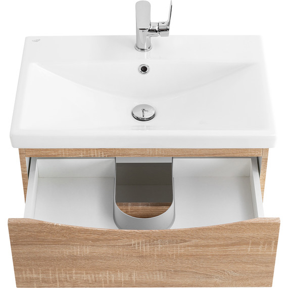 Тумба подвесная с раковиной BelBagno MARINO-CER-600-2C-SO-WO-P 60 см, Rovere Bianco - фото 4