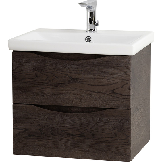 Тумба подвесная с раковиной BelBagno MARINO-CER-600-2C-SO-RNG-P 60 см, Rovere Nature Grigio - фото 2