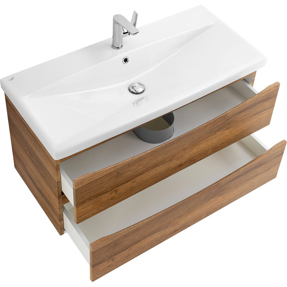 Тумба подвесная с раковиной BelBagno MARINO-CER-800-2C-SO-RR-P 80 см, Rovere Rustico - фото 6