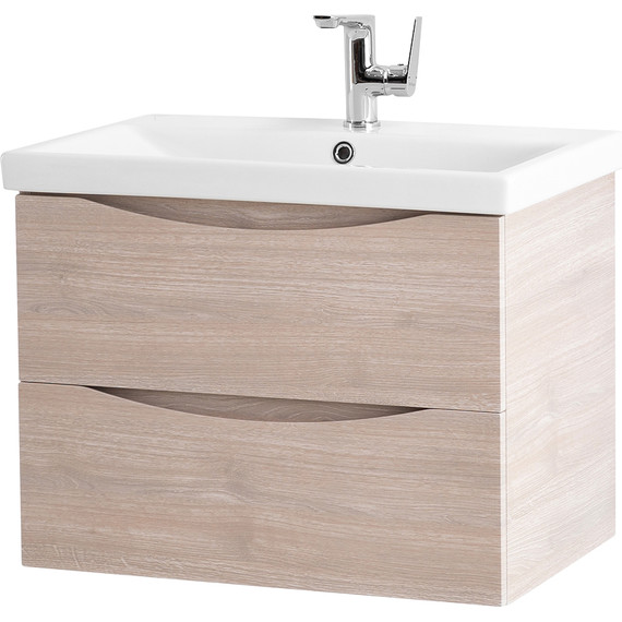 Тумба подвесная с раковиной BelBagno MARINO-CER-700-2C-SO-RG-P 70 см, Rovere Grigio - фото 5