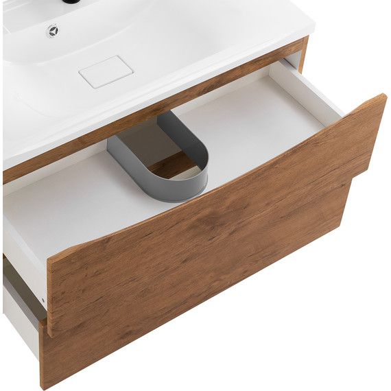 Тумба подвесная с раковиной BelBagno MARINO-800-2C-SO-RN-P 80 см, Rovere Nature (раковина BB800/450-LV-MR-PR) - фото 6