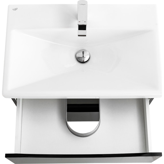 Тумба подвесная с раковиной BelBagno MARINO-CER-600-2C-SO-NL-P 60 см, Nero Lucido - фото 7